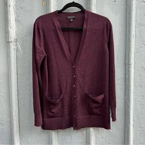 Banana  Republic Burgundy Cardigan Sweater, Small